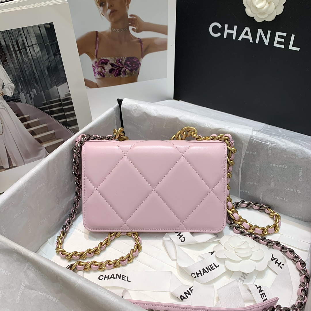 Chanel A86092 WOC 19 Chain Wallet Bag Lambskin Light Pink - Default Title - View 2