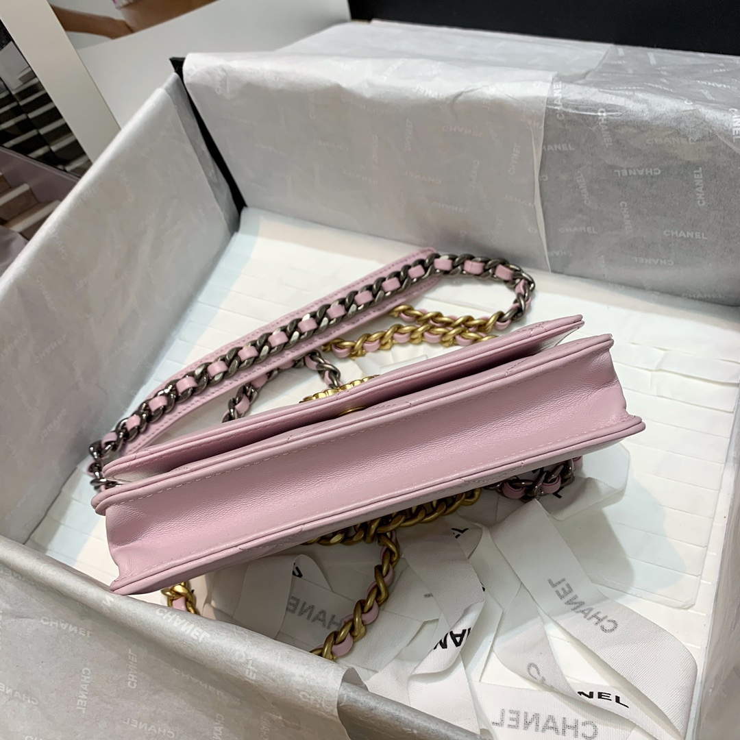 Chanel A86092 WOC 19 Chain Wallet Bag Lambskin Light Pink - Default Title - View 6