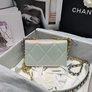 Chanel A86092 WOC 19 Chain Wallet Bag Lambskin Silvey White - Default Title - View 2