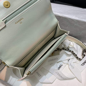 Chanel A86092 WOC 19 Chain Wallet Bag Lambskin Silvey White - Default Title - View 9