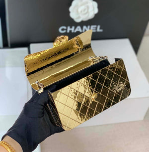 Chanel A8802 EVENING BAG Lambskin Gold Metal Gold - Default Title - View 5