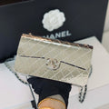 Chanel A8802 EVENING BAG Lambskin Sliver Metal Sliver - Default Title - View 1