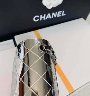 Chanel A8802 EVENING BAG Lambskin Sliver Metal Sliver - Default Title - View 8