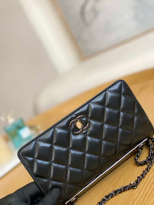 Chanel A88632 WOC 19 Chain Wallet Bag Black Lambskin with black havdware - Default Title - View 3