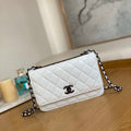 Chanel A88632 WOC 19 Chain Wallet Bag White Lambskin with black havdware - Default Title - View 1