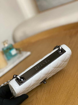 Chanel A88632 WOC 19 Chain Wallet Bag White Lambskin with black havdware - Default Title - View 5