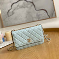 Chanel A88632 WOC 19 Chain Wallet Bag Light Blue Lambskin Gold - Default Title - View 1