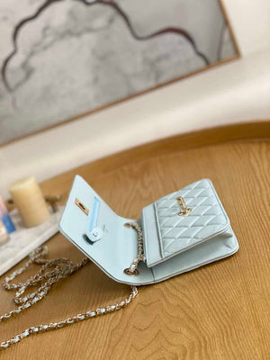 Chanel A88632 WOC 19 Chain Wallet Bag Light Blue Lambskin Gold - Default Title - View 8