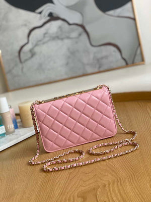Chanel A88632 WOC 19 Chain Wallet Bag Pink Lambskin Gold - Default Title - View 2