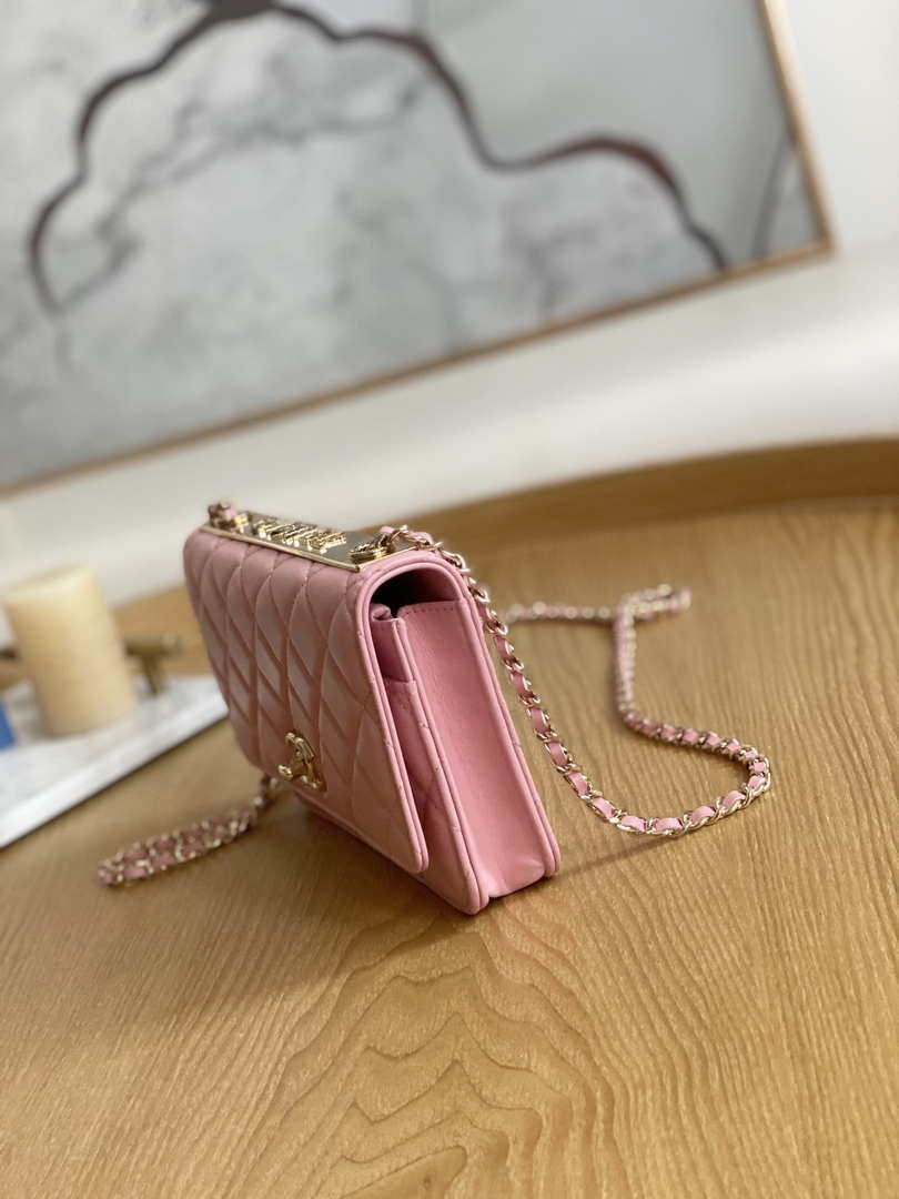 Chanel A88632 WOC 19 Chain Wallet Bag Pink Lambskin Gold - Default Title - View 4