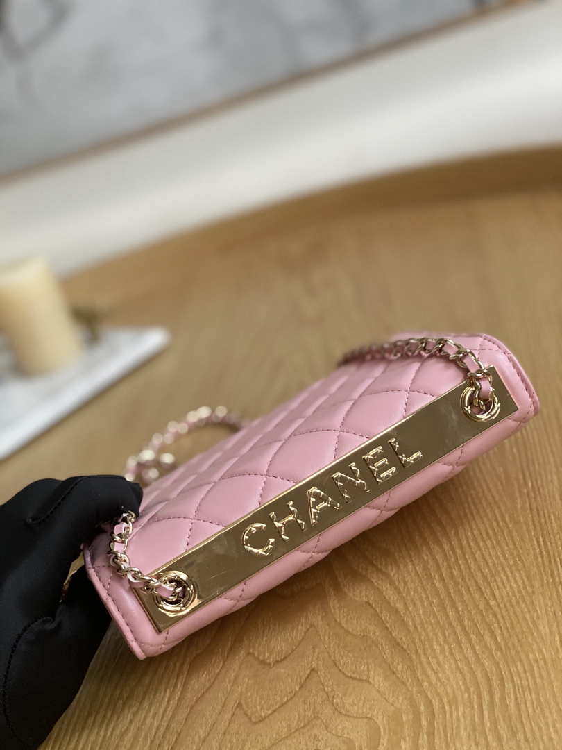 Chanel A88632 WOC 19 Chain Wallet Bag Pink Lambskin Gold - Default Title - View 5
