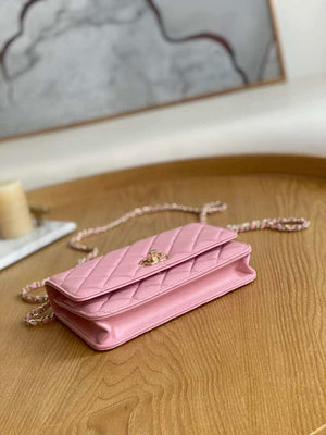 Chanel A88632 WOC 19 Chain Wallet Bag Pink Lambskin Gold - Default Title - View 7