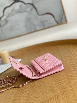 Chanel A88632 WOC 19 Chain Wallet Bag Pink Lambskin Gold - Default Title - View 8