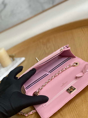 Chanel A88632 WOC 19 Chain Wallet Bag Pink Lambskin Gold - Default Title - View 9