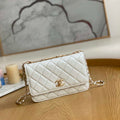 Chanel A88632 WOC 19 Chain Wallet Bag White Lambskin Gold - Default Title - View 1