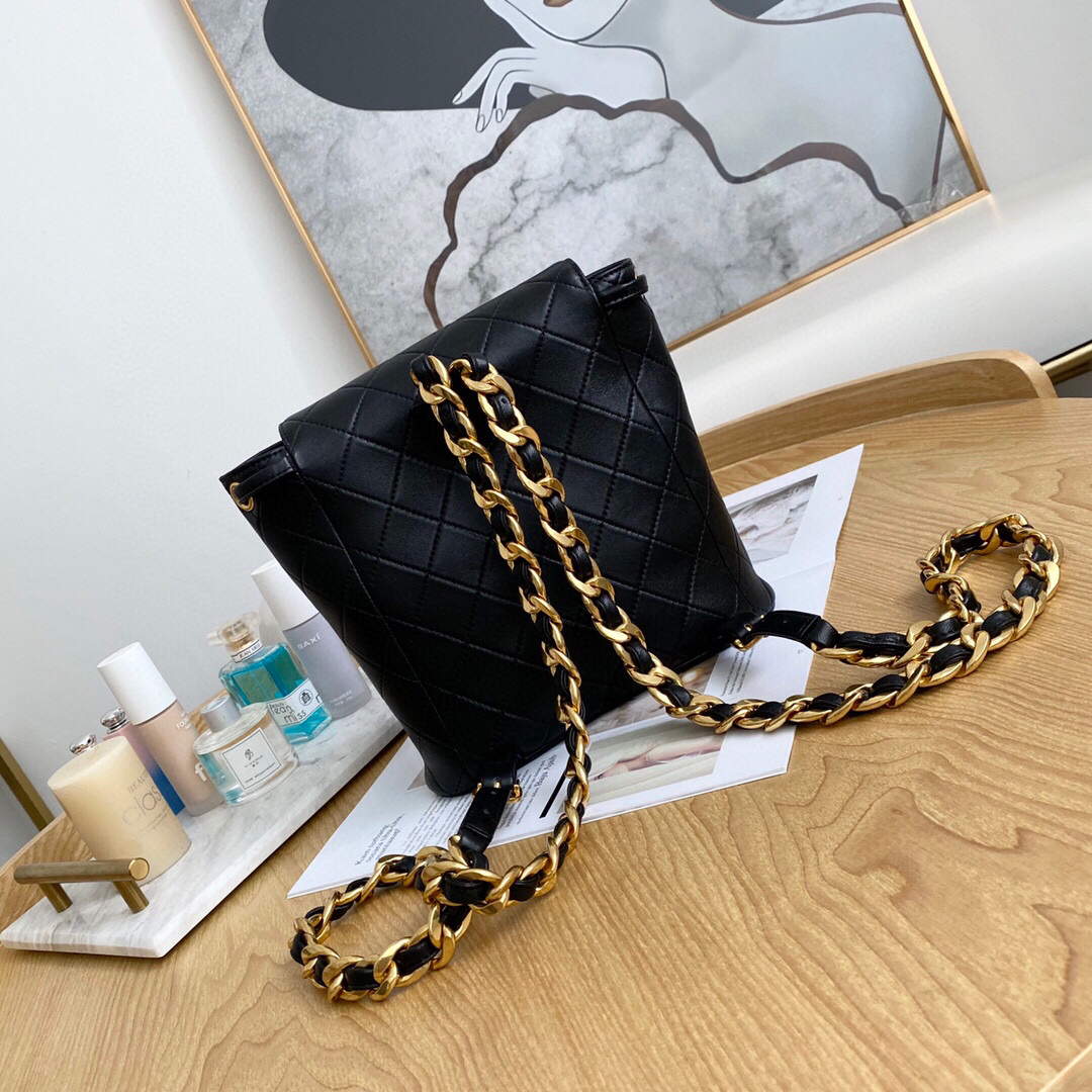 Chanel A88792 Backpack Calfskin Black Gold - Default Title - View 2