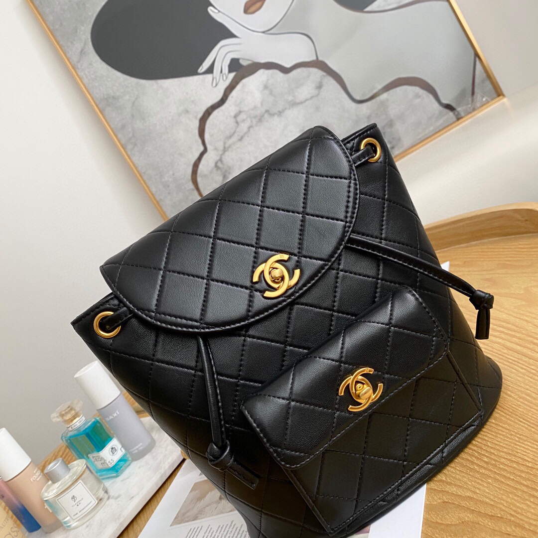 Chanel A88792 Backpack Calfskin Black Gold - Default Title - View 3