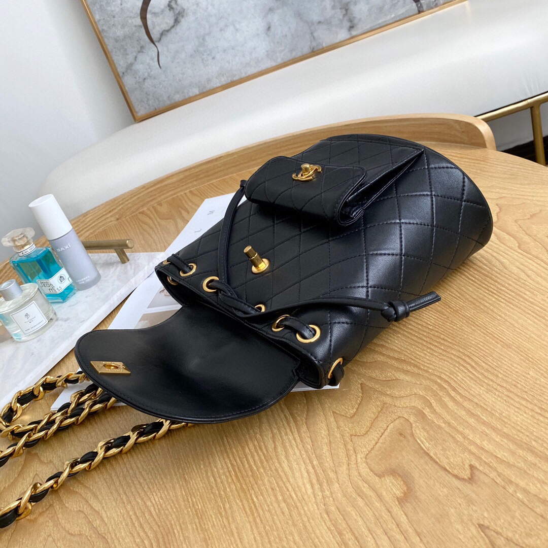 Chanel A88792 Backpack Calfskin Black Gold - Default Title - View 7