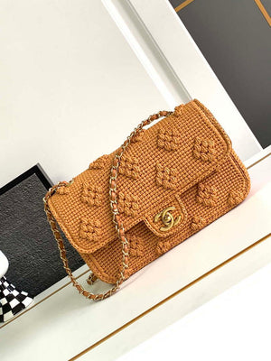 Chanel A88809 Flap Bag Gold-Tone Metal  Macaroon Khaki - Mini size: 19.5 cm - View 1