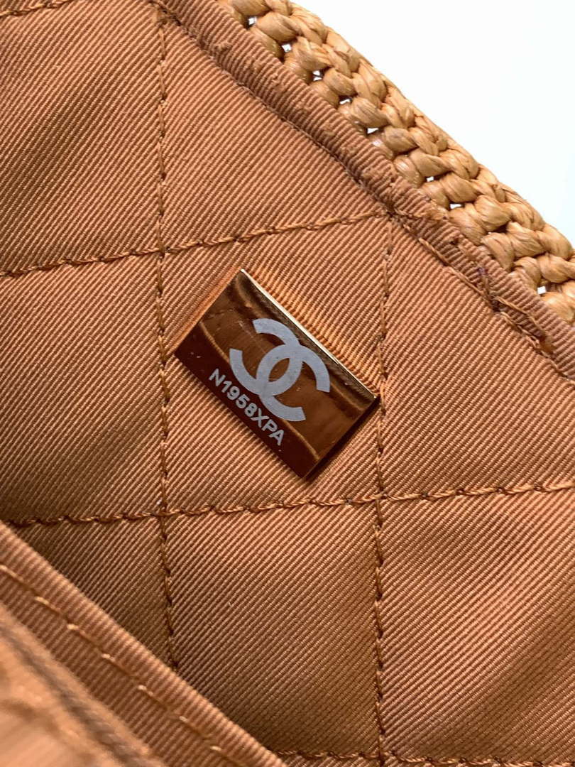 Chanel A88809 Flap Bag Gold-Tone Metal  Macaroon Khaki