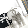 Chanel A88990 Evening Resin Crystal Chain Fringe CC Oval Minaudiere - Default Title - View 1