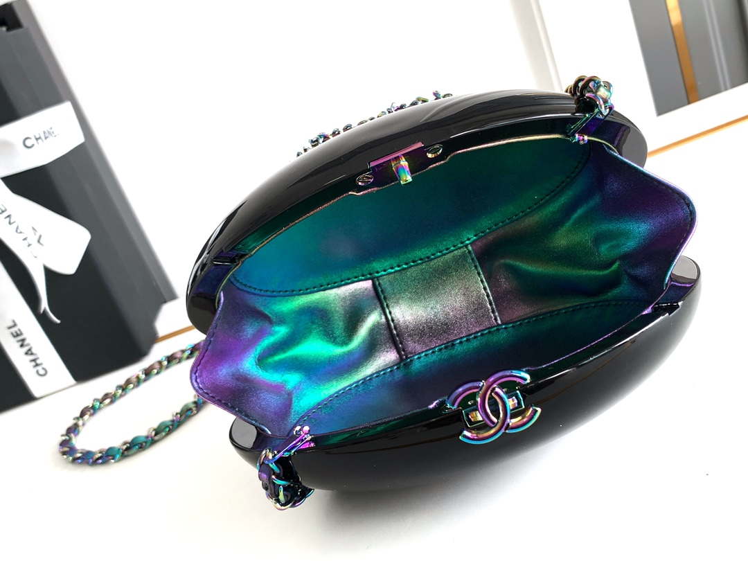 Chanel A88991 Evening Colorful tassel Chain Fringe CC Oval Minaudiere