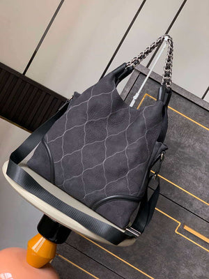 Chanel A88991 Hobo Bag Suede & Silver-Tone Metal Black - Default Title - View 2