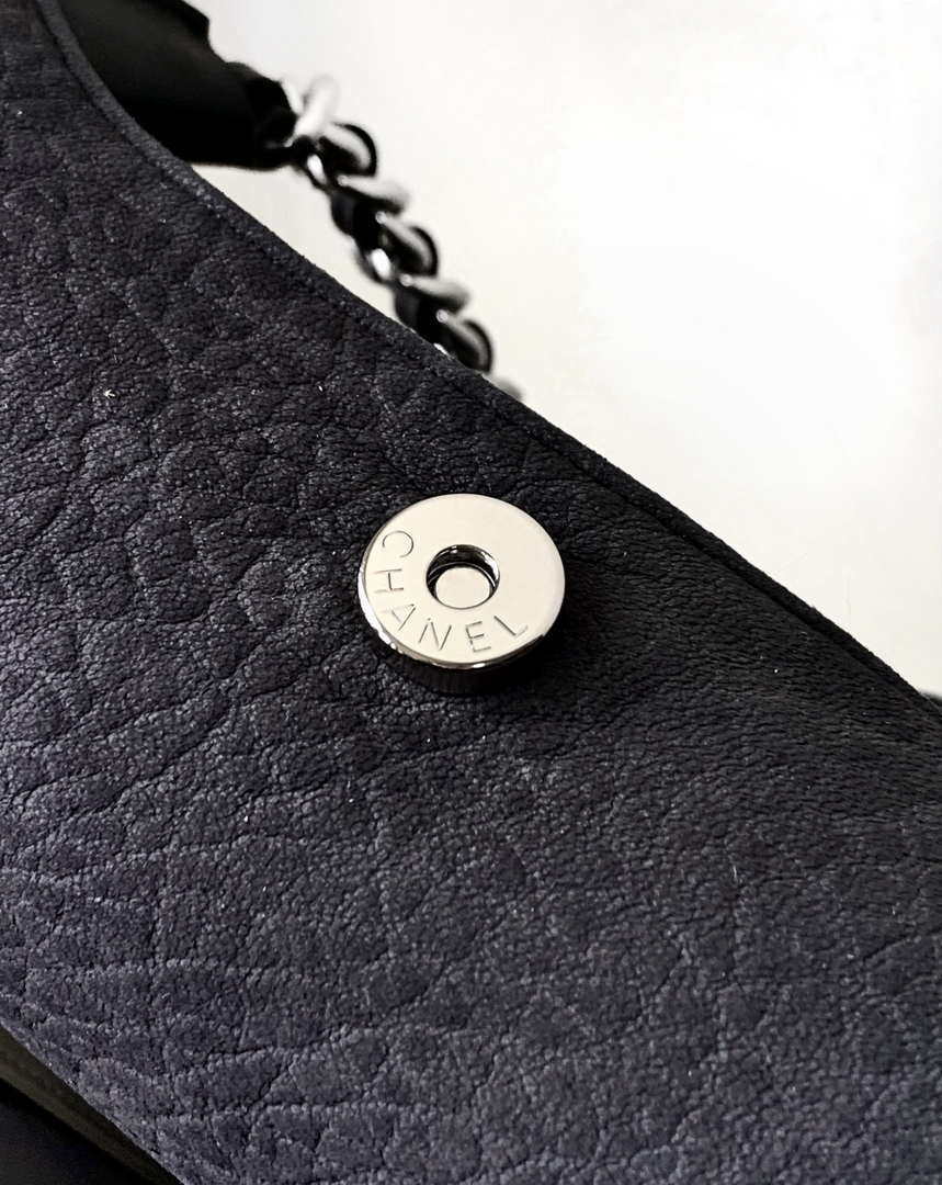 Chanel A88991 Hobo Bag Suede & Silver-Tone Metal Black - Default Title - View 7