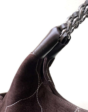 Chanel A88991 Hobo Bag Suede & Silver-Tone Metal Brown - Default Title - View 6