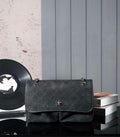 Chanel A90090 Flap Bag Vintage Black Suede Silver