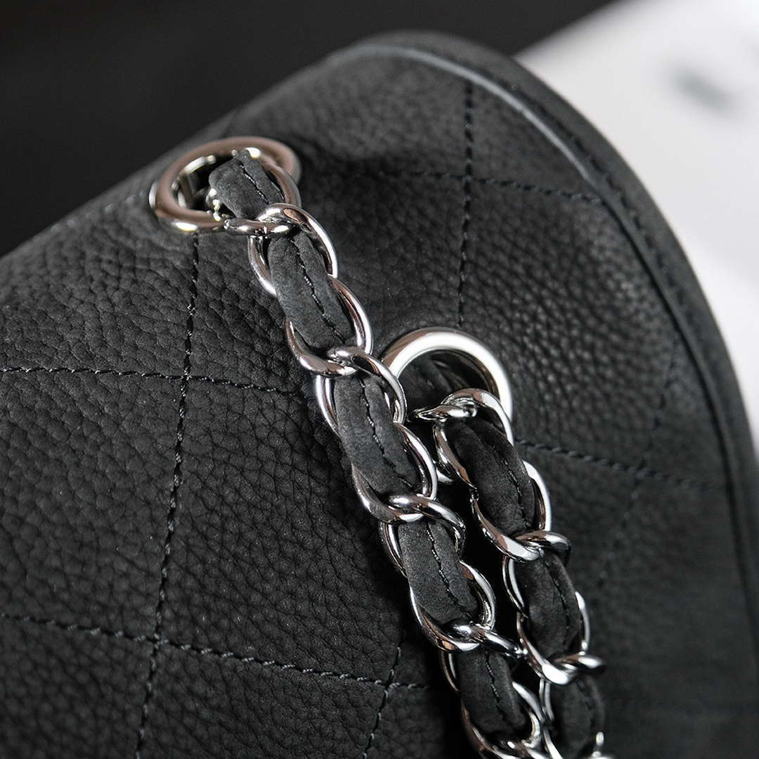 Chanel A90090 Flap Bag Vintage Black Suede Silver - Default Title - View 6