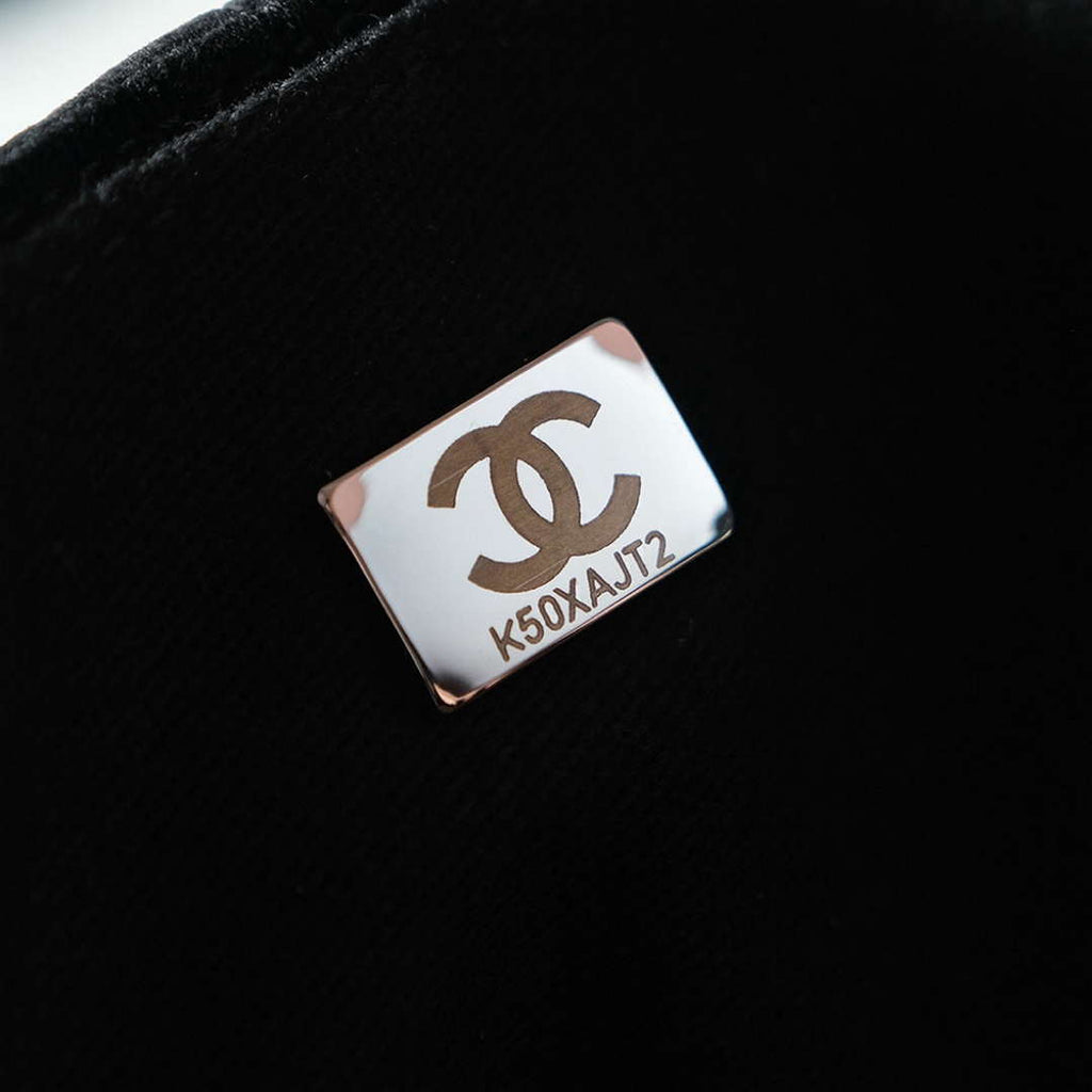 Chanel A90090 Flap Bag Vintage Black Suede Silver