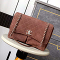 Chanel A90090 Flap Bag Vintage Coffee Suede Silver - Default Title - View 1