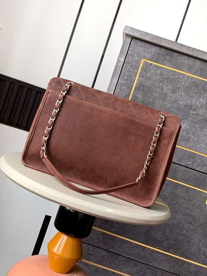 Chanel A90090 Flap Bag Vintage Coffee Suede Silver - Default Title - View 3