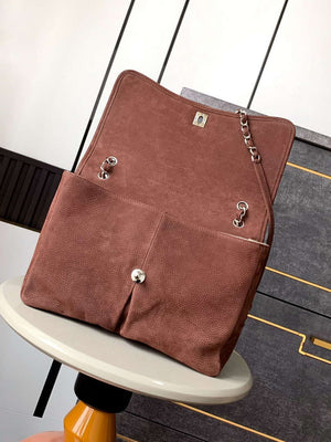 Chanel A90090 Flap Bag Vintage Coffee Suede Silver - Default Title - View 5