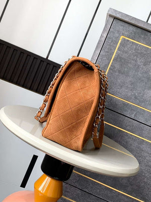 Chanel A90090 Flap Bag Vintage Earthy Yellow Suede Silver - Default Title - View 2