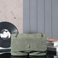 Chanel A90090 Flap Bag Vintage Green Suede Silver - Default Title - View 1