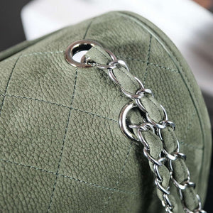 Chanel A90090 Flap Bag Vintage Green Suede Silver - Default Title - View 6