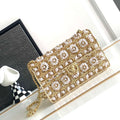 Chanel A90091 Limited Edition Pearl Metal CF Evening Flap Bag gold metal - Default Title - View 1