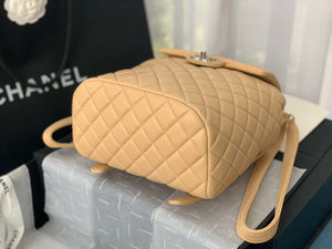 Chanel A91120 Backpack Vintage Lambskin Bag Apricot - Gold / Small 25 x 20 x10 ???? - View 7