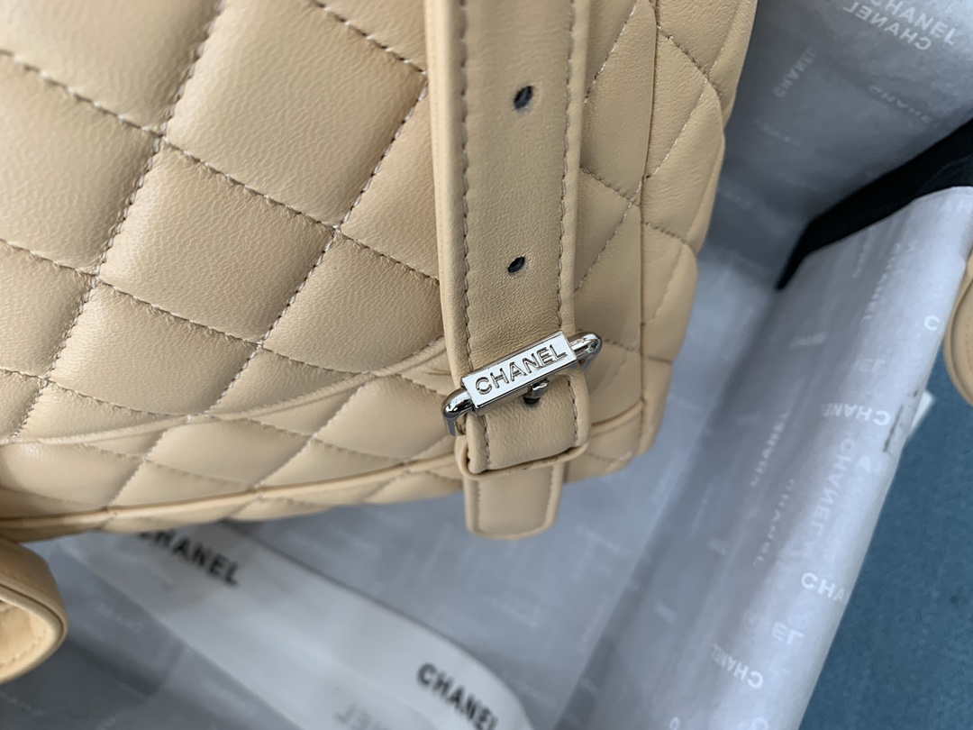 Chanel A91120 Backpack Vintage Lambskin Bag Apricot - Gold / Small 25 x 20 x10 ???? - View 8
