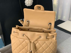 Chanel A91120 Backpack Vintage Lambskin Bag Apricot - Gold / Small 25 x 20 x10 ???? - View 9