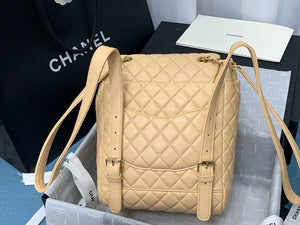Chanel A91120 Backpack Vintage Lambskin Bag Apricot - Gold / Small 25 x 20 x10 ???? - View 15