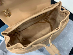 Chanel A91120 Backpack Vintage Lambskin Bag Apricot - Gold / Small 25 x 20 x10 ???? - View 19