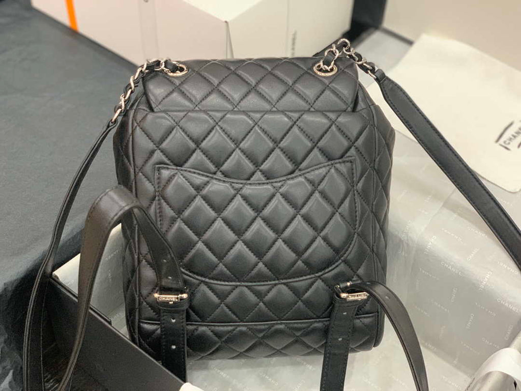 Chanel A91120 Backpack Vintage Lambskin Bag Black