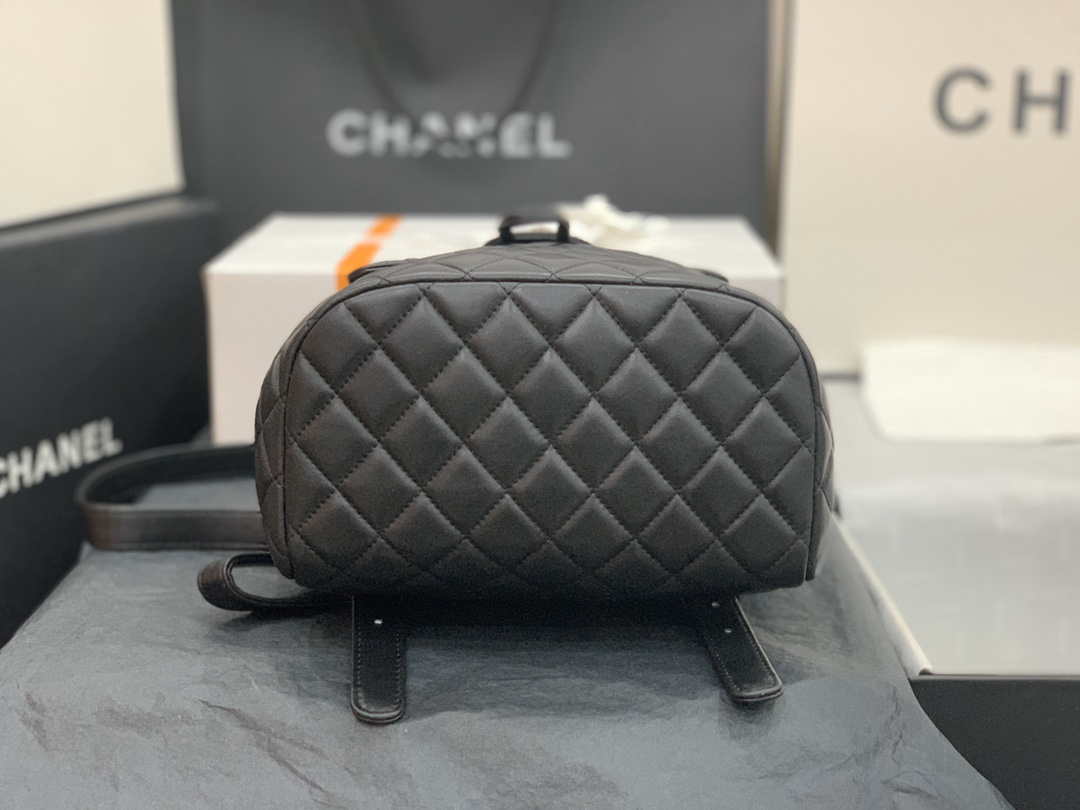 Chanel A91120 Backpack Vintage Lambskin Bag Black
