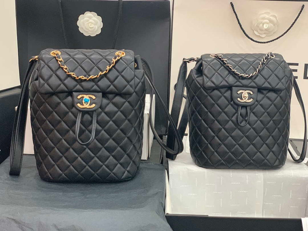 Chanel A91120 Backpack Vintage Lambskin Bag Black