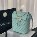 Chanel A91120 Backpack Vintage Lambskin Bag Blue - Gold / Small 25 x 20 x10 ???? - View 1