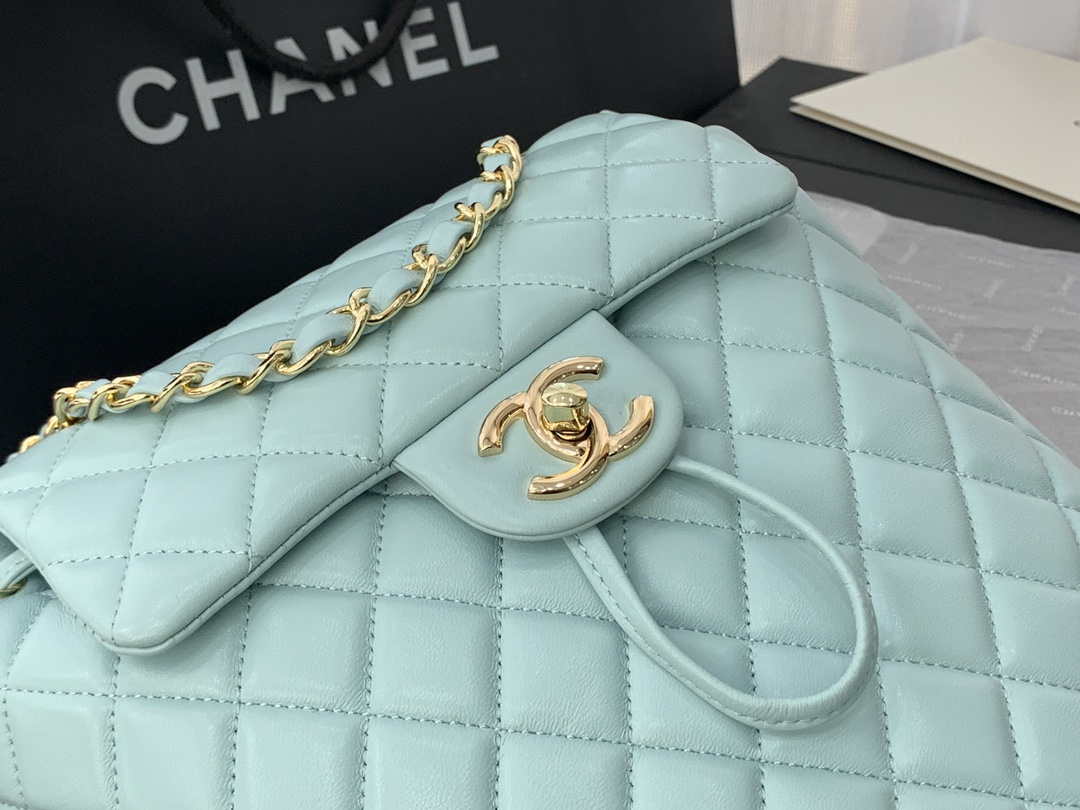 Chanel A91120 Backpack Vintage Lambskin Bag Blue