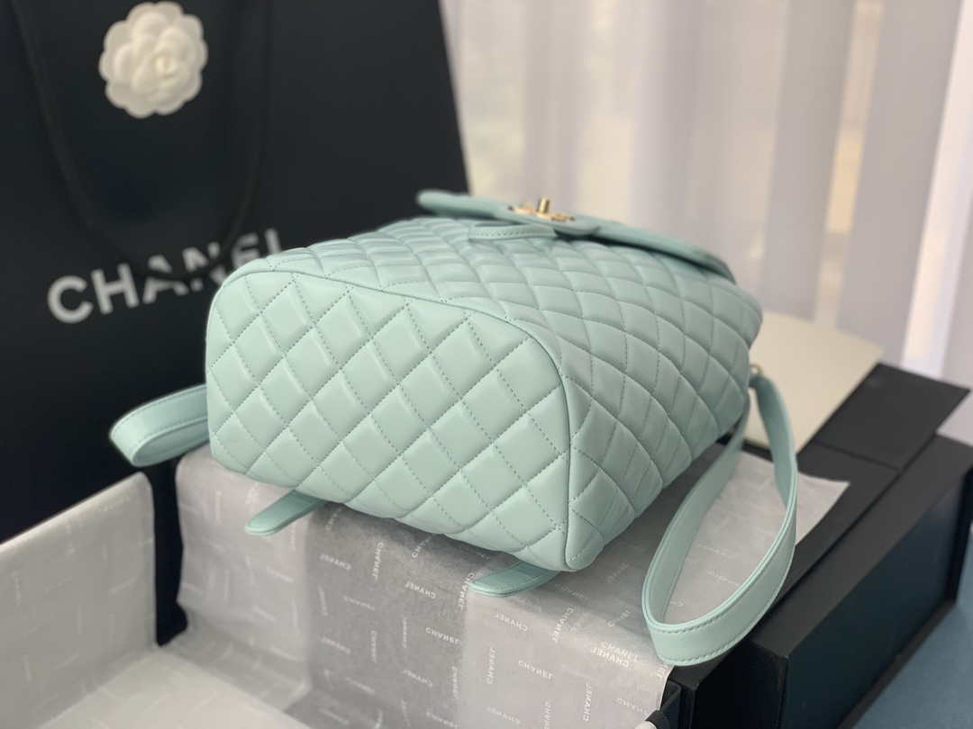 Chanel A91120 Backpack Vintage Lambskin Bag Blue - Gold / Small 25 x 20 x10 ???? - View 5